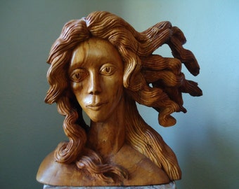 Birth of Venus, Wood sculpture art, Carved wood spirit, Large Wood art, Large wood sculpture, Table centerpiece, Female Wood spirit, Art