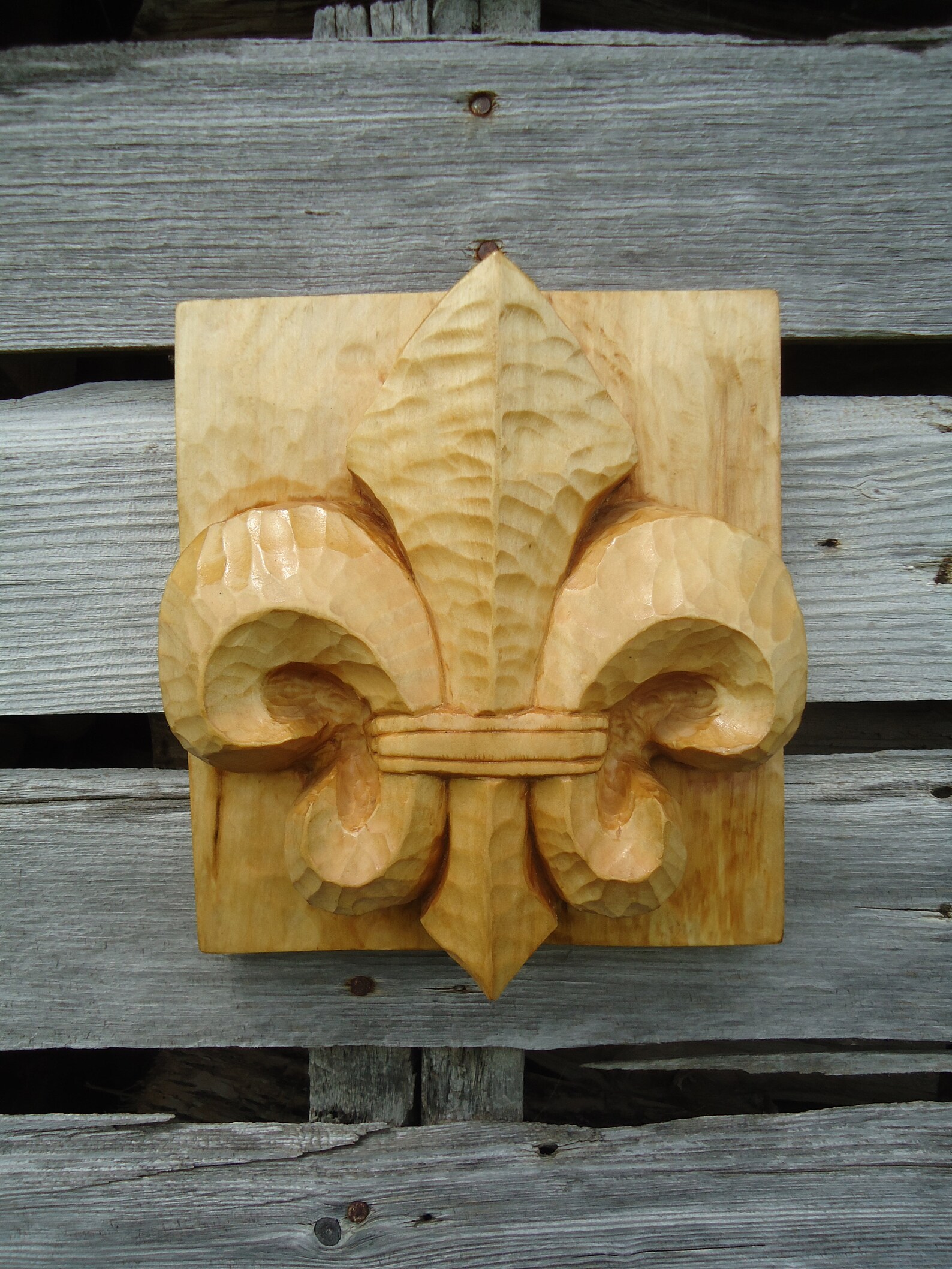 Fleur De Lis wood carving New Orleans artwork Fleur De Lis
