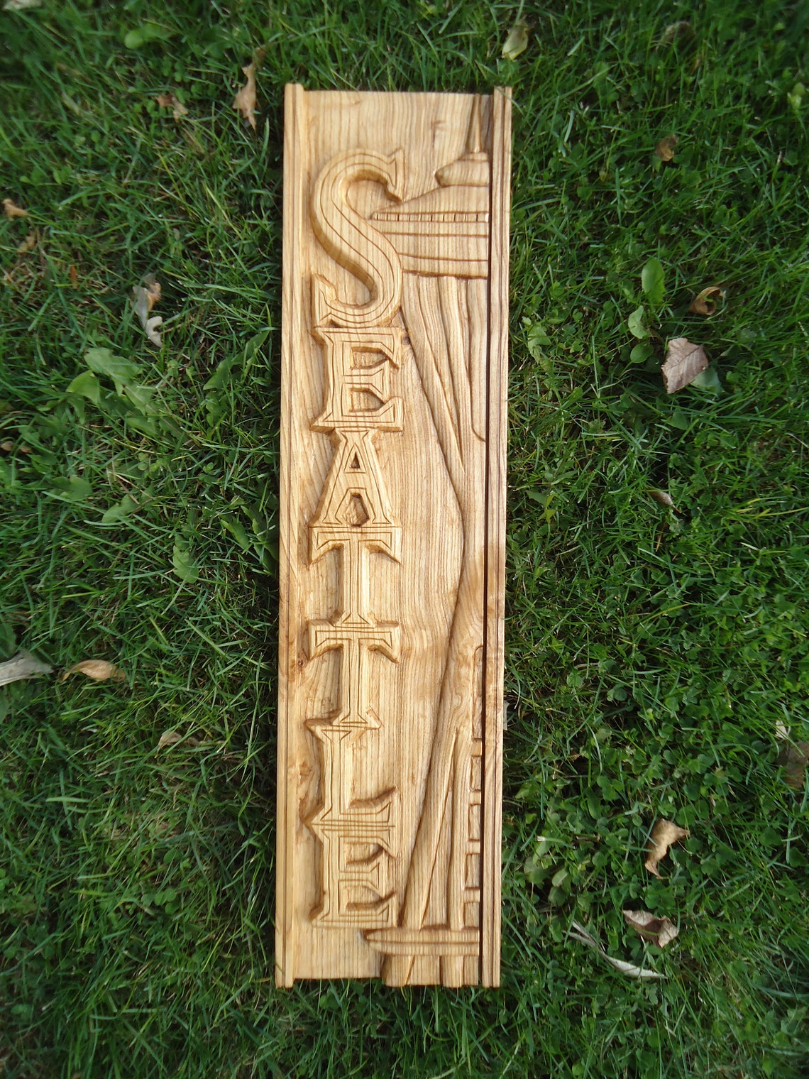 Seattle Sign Design Carved Seattle Wood Sign, Seattle Gift, Wood Carving, Seattle Gifts ...