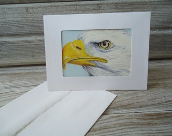 Original card artwork, Bald Eagle art, Thank you card Art, American Card, Eagle drawing, Art Card, Original artwork, Military card, Art gift