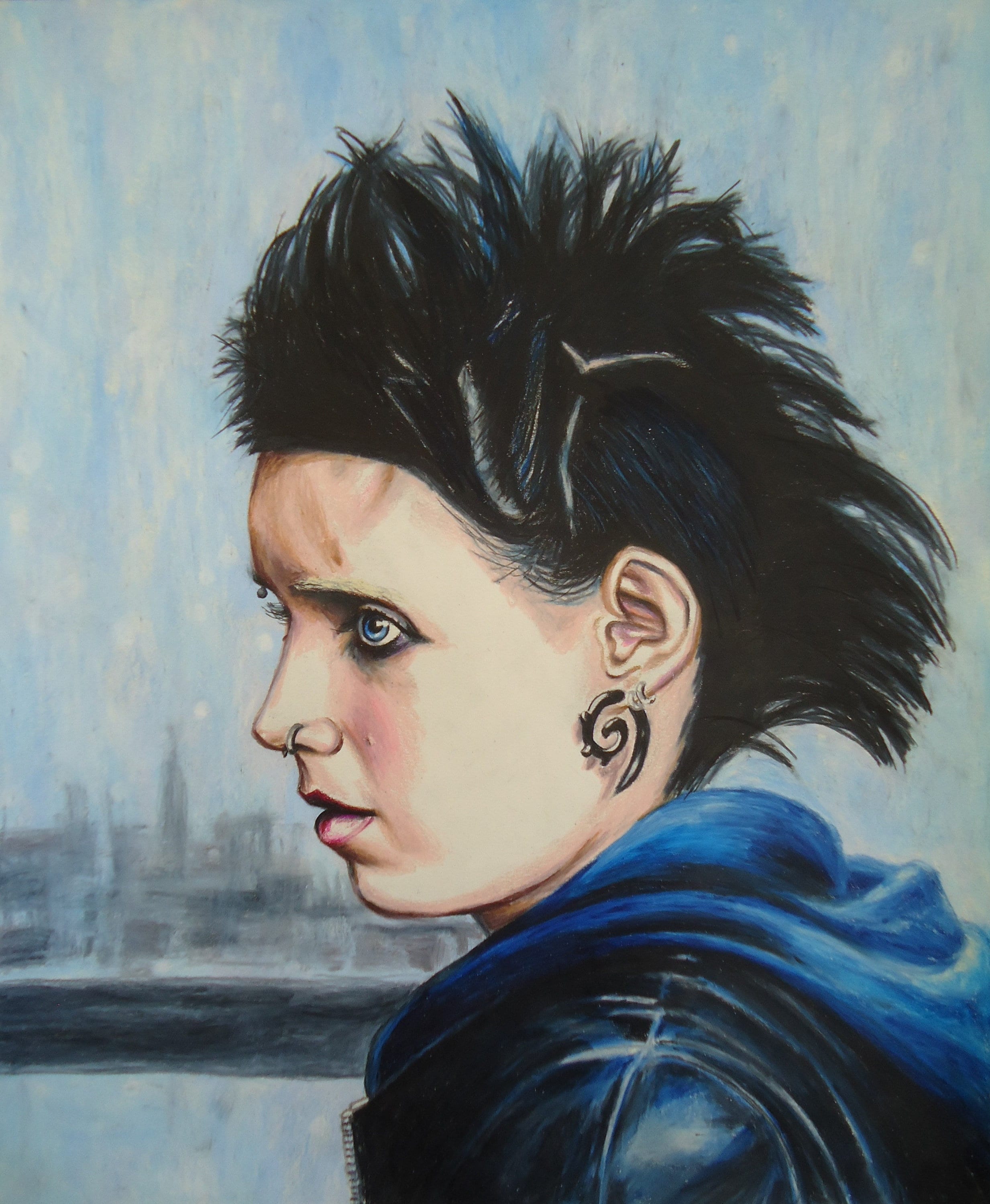 Original Portrait Art Lisbeth Salander the Girl With the Dragon