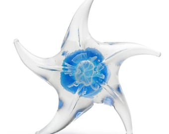 Starfish Paperweight - Hand-Made from Molten Glass - Each is Unique! It glows in the dark - Includes Starfish Card and Envelope