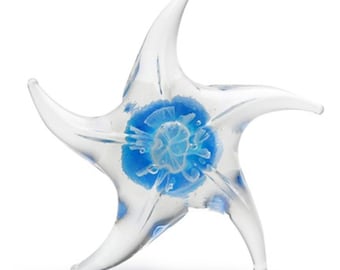 Starfish Paperweight - Fabriqué à la main à partir de verre fondu - Chacun est unique! Il brille dans l’obscurité - Inclut la carte et l’enveloppe d’étoile de mer