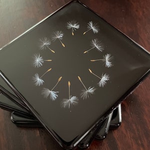 Real Dandelion Seed Coasters - Made from a Real Dandelion! Dandelion card and envelope included