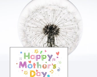 Unique Mother's Day Gifts - Dandelion Paperweight - Dandelion Mother's Day card and envelope included