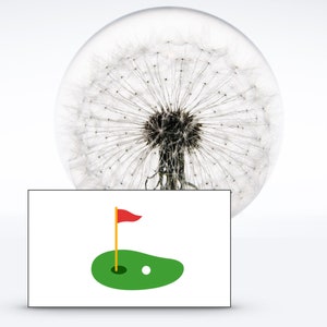 Regalos únicos para golfistas - Pisapapeles de diente de león - Tarjeta de golf de diente de león y sobre incluidos
