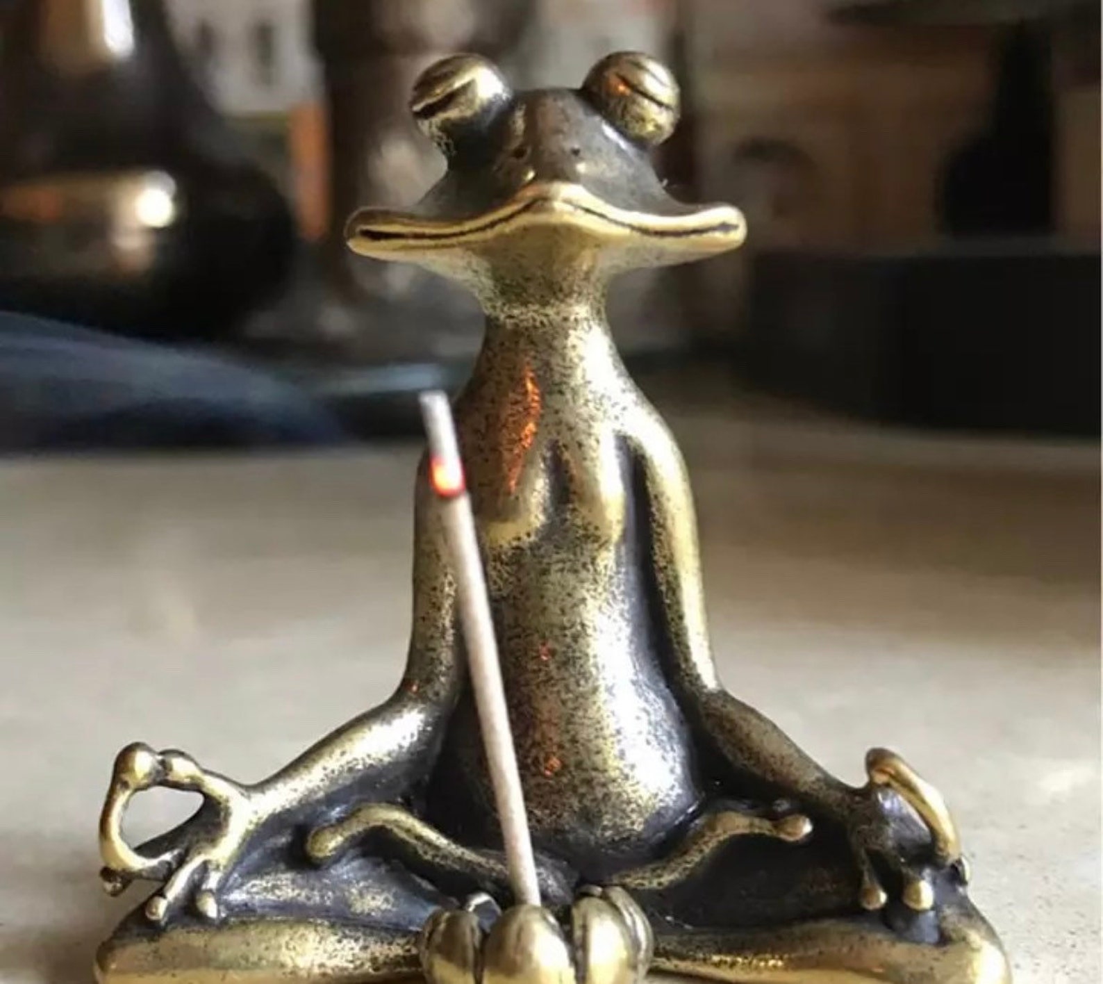 Zen Frog Incense Burner HandMade from Molten Bronze Each Etsy
