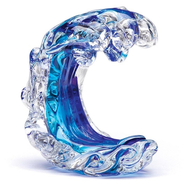 Ocean Wave Hand-Made from Molten Glass - Each is Unique!