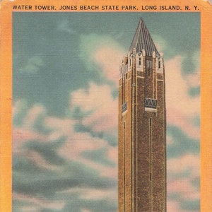 Jones Beach, Long Island, New York Carte postale Château d'eau Cachet 1943