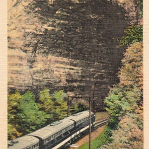 Gate City, Virginie Carte postale tunnel naturel Southern Railway Moteur Deisel Linge vers années 40