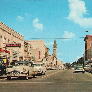 Valdosta, Géorgie Carte postale Patterson Street Downtown Business District Classic Cars Vers les années 1950-1960