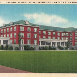 Radford, Virginie Carte postale Radford College Tyler Hall Division féminine de V.P.I. Vers les années 40