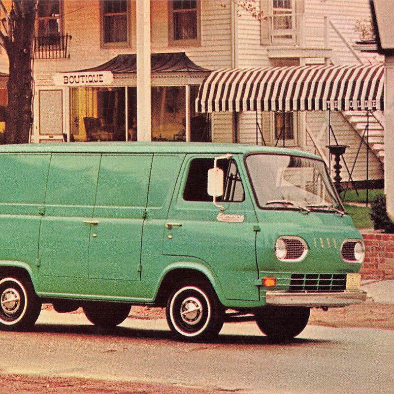 Econoline Van T-Shirt 1961-1967 Ford Flat Nose – Gildan Black Cotton Blend S-4XL
