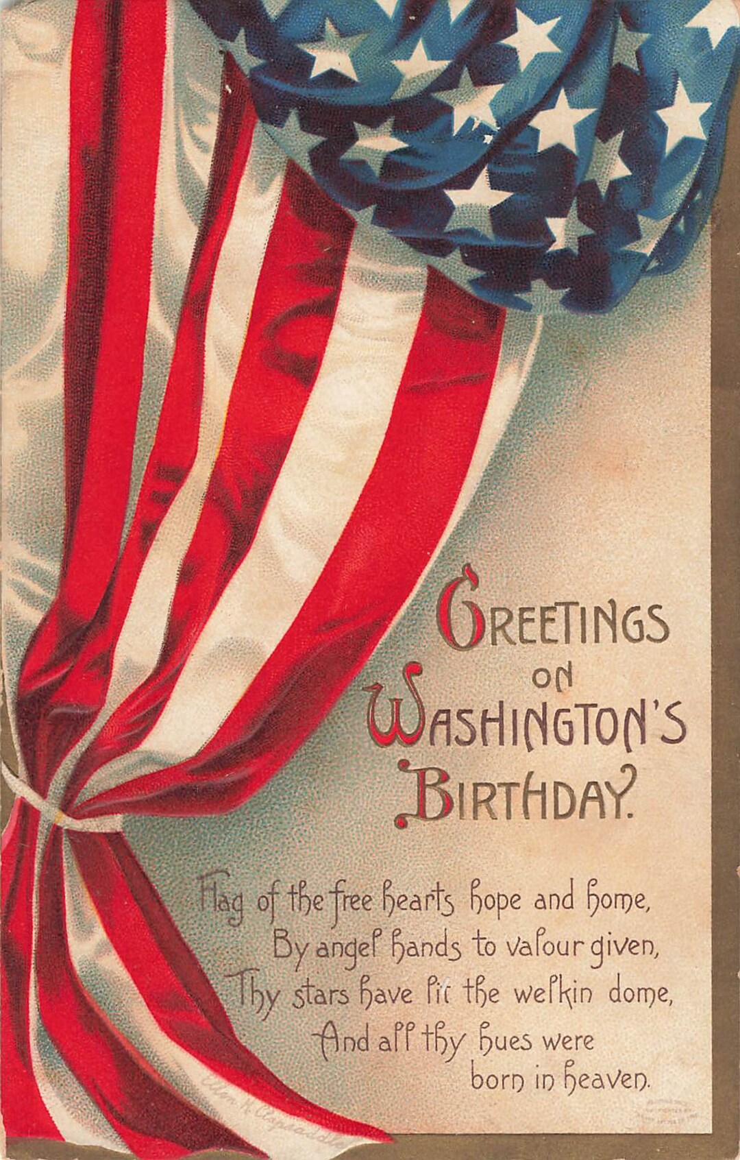 Clapsaddle Patriotic Postcard Greetings on Washington