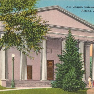 Carte postale d'Athènes, Géorgie Linge de chapelle de l'Université de Géorgie vers les années 40