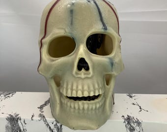Halloween Bleeding Skull Candle by Gurley   6 Inches Vintage 1960s