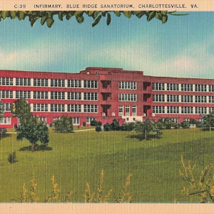 Charlottesville, Virginie Carte postale Infirmerie Blue Ridge Sanatorium Linge vers 1940-50