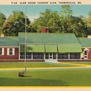 Carte postale de Thomasville, Géorgie Glen Arven Country Club vers 1940