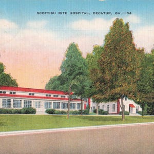Decatur, Géorgie Carte postale Linge de l'hôpital Rite Scottis Cachet de la poste 1949