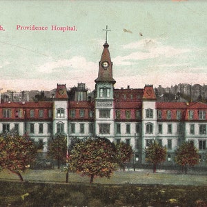 Carte postale de Seattle, Washington, Providence Hospital, vers 1910