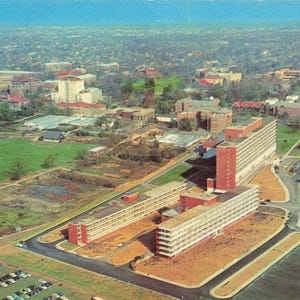 Columbus, Ohio Postcard The Medical Health Center, Ohio State University Aerial View About 1950-57