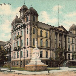 Wheeling, Virginie-Occidentale Carte postale City Hall, cachet de la poste 1910