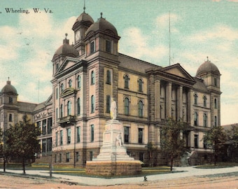 Wheeling, West Virginia Postcard City Hall Postmarked 1910