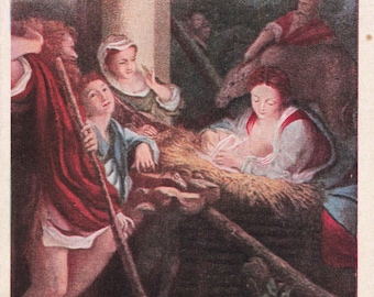 The First Christmas Mary and Baby Jesus Postcard About 1908