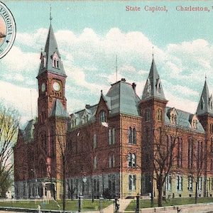 Charleston, Virginie-Occidentale Carte postale Du Capitole de l’État Le cachet de la poste est de 1908