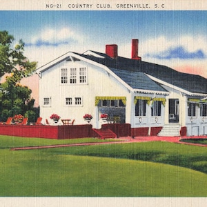 Greenville, South Carolina Postcard Country Club About 1940