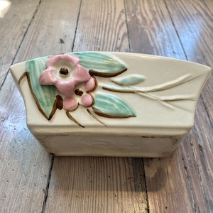 Vintage McCoy 'Wild Rose' Line Rectangular Jardiniere Planter