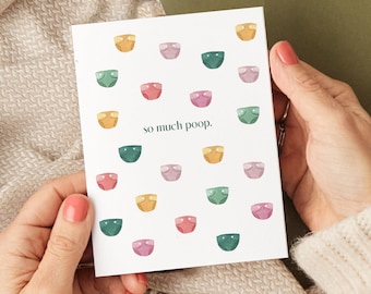 Carte de fête de naissance drôle | humour et blague sur le caca pour les futurs parents | Cadeau du premier trimestre ou rire d'un nouveau parent | Tant de caca