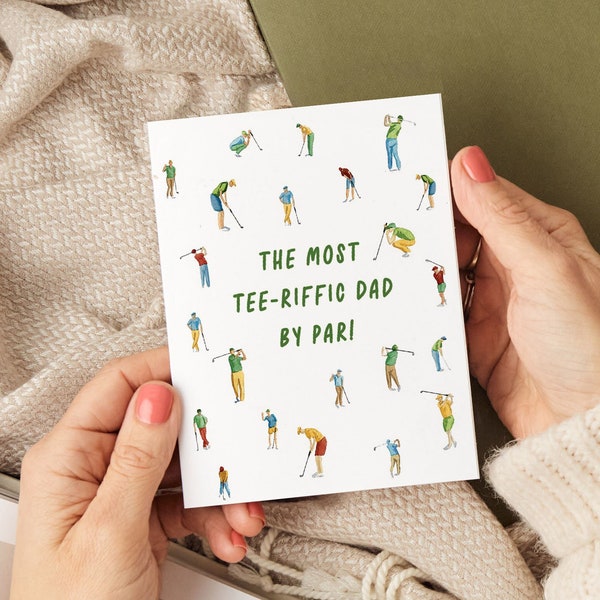 Father's Day Golf Card | Pun Watercolor Card for Dad | Funny Golfing for Dad with Mini Golfers