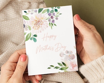 florale de fête des mères heureuse de Zazzle.be Liste d'envies Vous avez des idées ? Fleurs élégantes à l'aquarelle pour maman, femme, grand-mère, grand-mère, belle-mère | Belles aquarelles charmantes