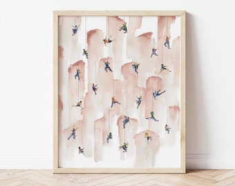 Mini Rock Climbers | Watercolor Illustration Art Print