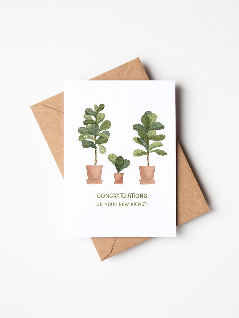 Congratulations on Your New Sprout | Baby Shower Card | Blank Greeting Card