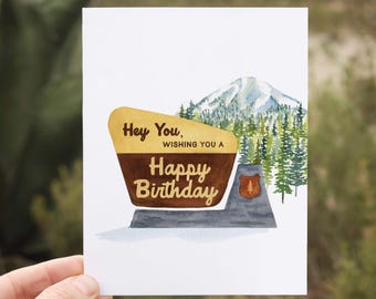 Carte d'anniversaire pour lui | Carte d'anniversaire de parc national pour papa | Randonnée pédestre Camping Cartes d'anniversaire pour mari | Joyeux anniversaire petit ami à l'extérieur