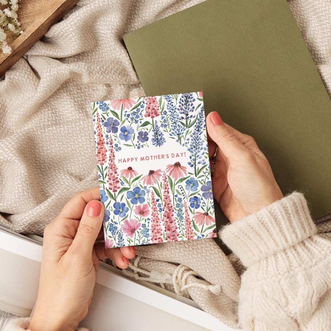 Happy Mother's Day Card | Watercolor Wild Flowers Mothers Day Card ...