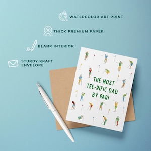 Funny Father's Day Golf Card | Golf Pun Watercolor Card for Dad | Funny Father’s Day Greeting for Golfers | Gifts for dad grandpa