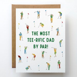 Carte de golf drôle pour la fête des pères | Aquarelle de jeu de mots de golf pour papa | Salutation amusante pour la fête des pères pour les golfeurs | Cadeaux pour papa et grand-père image 4