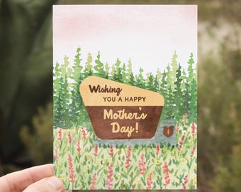 National Parks Sign Happy Mother's Day | Happy Mother's Day Card | Sweet Outdoorsy Card for Mom from Son