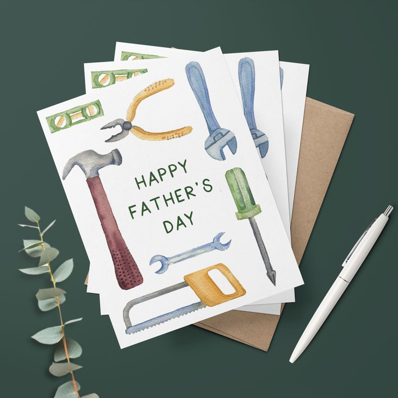 Father's Day Greeting Card for Handyman Dad with Hand Tools image 1
