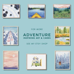 Mighty Pine Birthday Card | Outdoor Pun Card | Watercolor Trees Outdoorsy Birthday Card for Him, Her, Friend, Hiker, Camp and Nature Lovers