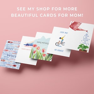 Pink Spring Tulips Happy Mothers Day Greeting Card | Handmade Watercolor Mother's Day Card | Pretty Modern Greeting Card for Mom
