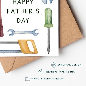 Happy Father’s Day Card for Dad Who Can Fix Anything | DIY Dad, Contractor, Craftsman, Handyman, & Woodworking Grandpa