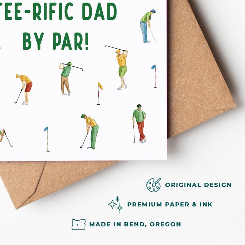 Funny Father's Day Golf Card | Golf Pun Watercolor Card for Dad | Funny Father’s Day Greeting for Golfers | Gifts for dad grandpa