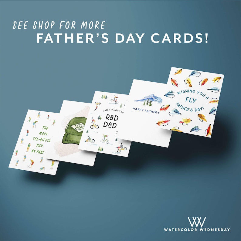 Father's Day Card Fly Fishing | Happy Father's Day Fishing Pun | Watercolor Funny Card for Dad, Grandpa, Angler, Outdoorsman, Fisherman