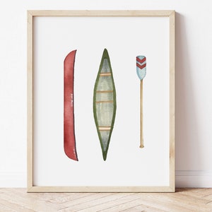 Classic Canoe Poster | Watercolor Illustration Art Print