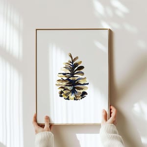 Modern Cabin Decor | Watercolor Pinecone for Mountain Home | Scandinavian Affordable Cabin Art | Watercolor Nature Print for Scandi Cabin