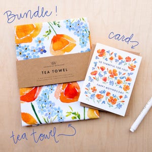 Happy Mother's Day Card | So Thankful for Mom Wildflowers Poppies | Sweet Watercolor Affirmation mothers day from son, daughter